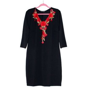 Red Floral applique dress from Forever 21+